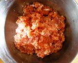 パプリカの鮭ハンバーグカマンベール焼き作り方4写真