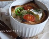 ハムとカマンベールのピザ風パンカップ♪作り方2写真