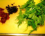 さっぱり、ドライトマトと水菜のパスタ作り方2写真