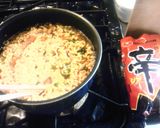 チンゲン菜with辛ラーメン作り方1写真
