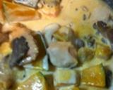 平茸と秋鮭と南瓜のパスタ 味噌クリーム作り方4写真