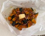 レンジで簡単！かぼちゃベーコンの包み蒸し作り方4写真