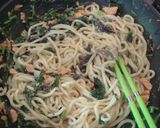大根葉と鮭のマスタードクリームうどん作り方4写真
