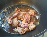 鶏レバーの赤ワイン蒸し、水菜和え作り方2写真