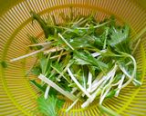 鶏レバーの赤ワイン蒸し、水菜和え作り方3写真