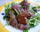 鶏レバーの赤ワイン蒸し、水菜和え作り方7写真