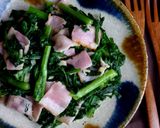 春菊とベーコンのバター炒め✿ 生姜入り作り方4写真