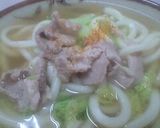 今日の１人ﾗﾝﾁ♪うまうま白菜豚肉うどん作り方3写真