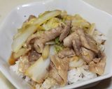 白菜と豚肉の中華あんかけ(丼)作り方7写真