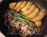 豚肉とじゃがいも、インゲンの揚げ煮作り方8写真