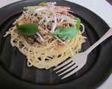 オイルサーディンと梅のパスタ作り方3写真