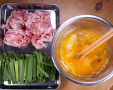 とろとろチーズのニラ玉とん平焼き🤩作り方1写真