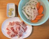 STAUBで*豚とレンコンの蒸し焼き作り方1写真