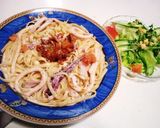 タラコ・イカ・キムチ☆クリームパスタ作り方5写真