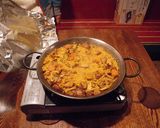 カセットコンロで鶏もも肉ゴボウのパエリア作り方13写真