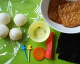 冬弁♪雪だるまのお稲荷さん弁当作り方1写真