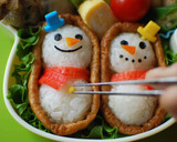 冬弁♪雪だるまのお稲荷さん弁当作り方5写真