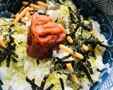 お茶漬けの素●＋梅干しでセルフ梅茶漬け作り方1写真