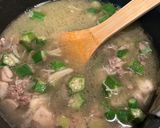 牛豚合挽肉とオクラエリンギえのきの謎スープ作り方8写真