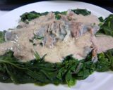 ほうれん草と豚バラ肉のゴマドレ和え作り方5写真