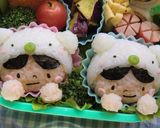 キャラ弁☆シロクマ被った女の子作り方7写真