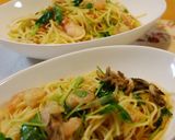 *海老とベビーホタテの柚子胡椒パスタ*作り方7写真