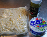 ツナと茸の焼きうどん✿柚子胡椒風味作り方1写真