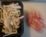 エリンギとベーコンのバター醤油炒め★作り方1写真
