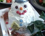 ✞スノーマンのクリスマスケーキ❄雪だるま作り方9写真