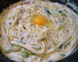 旬鍋★ウワサのカルボナーラ鍋。作り方4写真