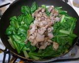 小松菜と豚こま肉のピリ辛オイスター炒め作り方5写真