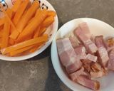 なめことベーコンの卵とじうどん作り方1写真