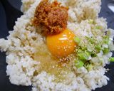 レンジで簡単！チャーハン　鮭にんにく辣油作り方1写真