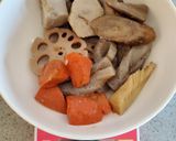 お正月の煮物と雑煮つゆ活用🎍炊き込みご飯作り方1写真