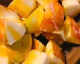 ザク切りリンゴ●はちみつ＆練乳トッピング作り方1写真