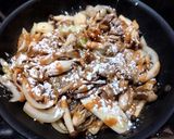 超簡単!豚肉とキノコの味噌クリームパスタ作り方4写真
