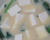 生姜香る♡豆腐とほうれん草の豆乳みそ汁作り方3写真