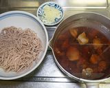 ごぼう鶏もつ蕎麦作り方6写真
