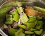 大きなキュウリと鶏の味噌煮作り方3写真