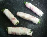 豚肉のモロヘイヤ巻き(照り焼き風)作り方4写真
