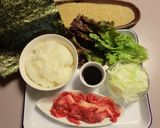焼肉ロール寿し作り方1写真