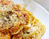 とろーりナスとベーコンのトマトパスタ♥作り方6写真