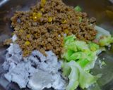 里芋とキャベツの挽肉サラダ作り方4写真