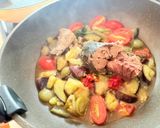 鯖缶と茄子🍆トマト🍅のシチリア風パスタ🎵作り方7写真