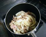 豚肉と玉ねぎのすきやき風煮作り方2写真