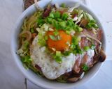 野菜もたっぷりベーコンエッグ丼作り方10写真