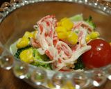 彩りサラダ♪カニカマソース作り方4写真