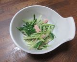 水菜とハムの炒め物作り方3写真