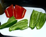 ピーマンの鶏挽肉詰め～簡単カレーソース～作り方2写真