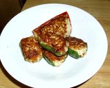 ピーマンの鶏挽肉詰め～簡単カレーソース～作り方7写真
